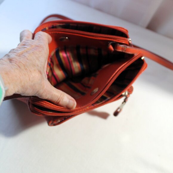 Tiganello Salmon Pebbled Leather Crossbody Bag, EUC - Picture 6 of 13